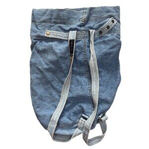 New York Line Vintage 90s Shoulder Bag Denim Backpack Hobo Blue Jeans